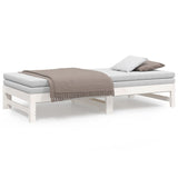 Lit coulissant sans matelas blanc 2x(75x190) cm