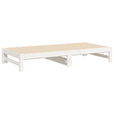 Lit coulissant sans matelas blanc 2x(75x190) cm