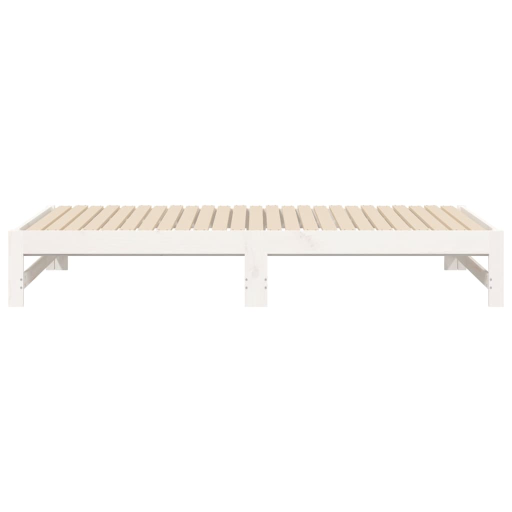 Lit coulissant sans matelas blanc 2x(75x190) cm