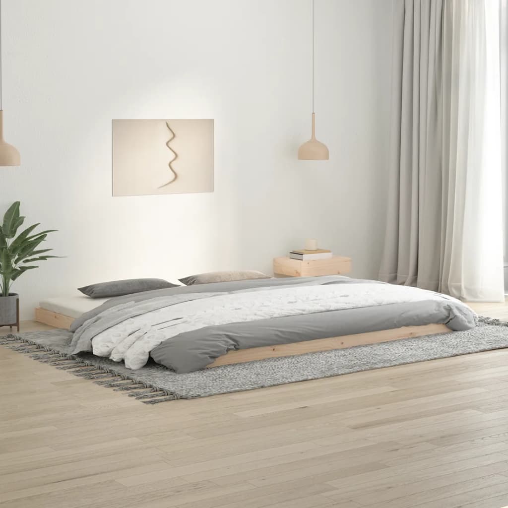 Bed frame without mattress 200x200 cm solid pine wood