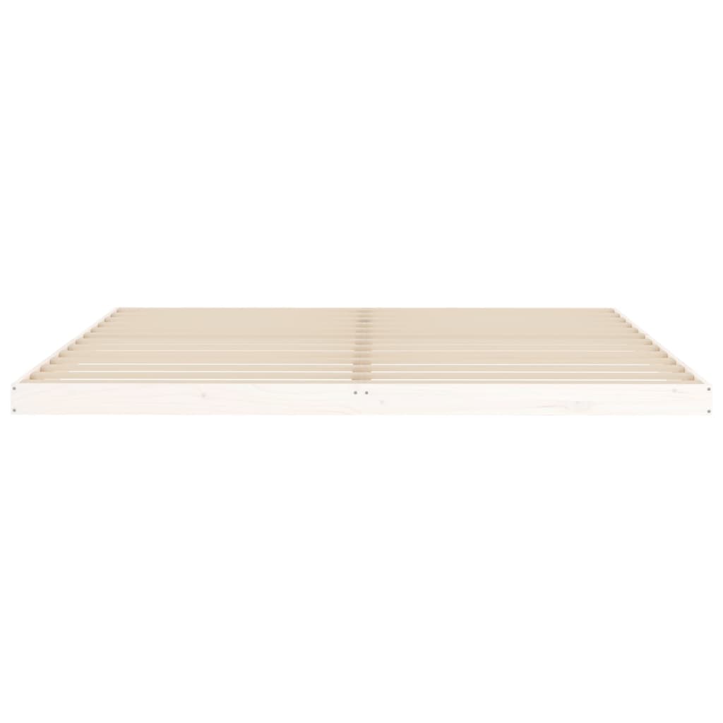 Cadre de lit sans matelas blanc 200x200 cm bois massif de pin