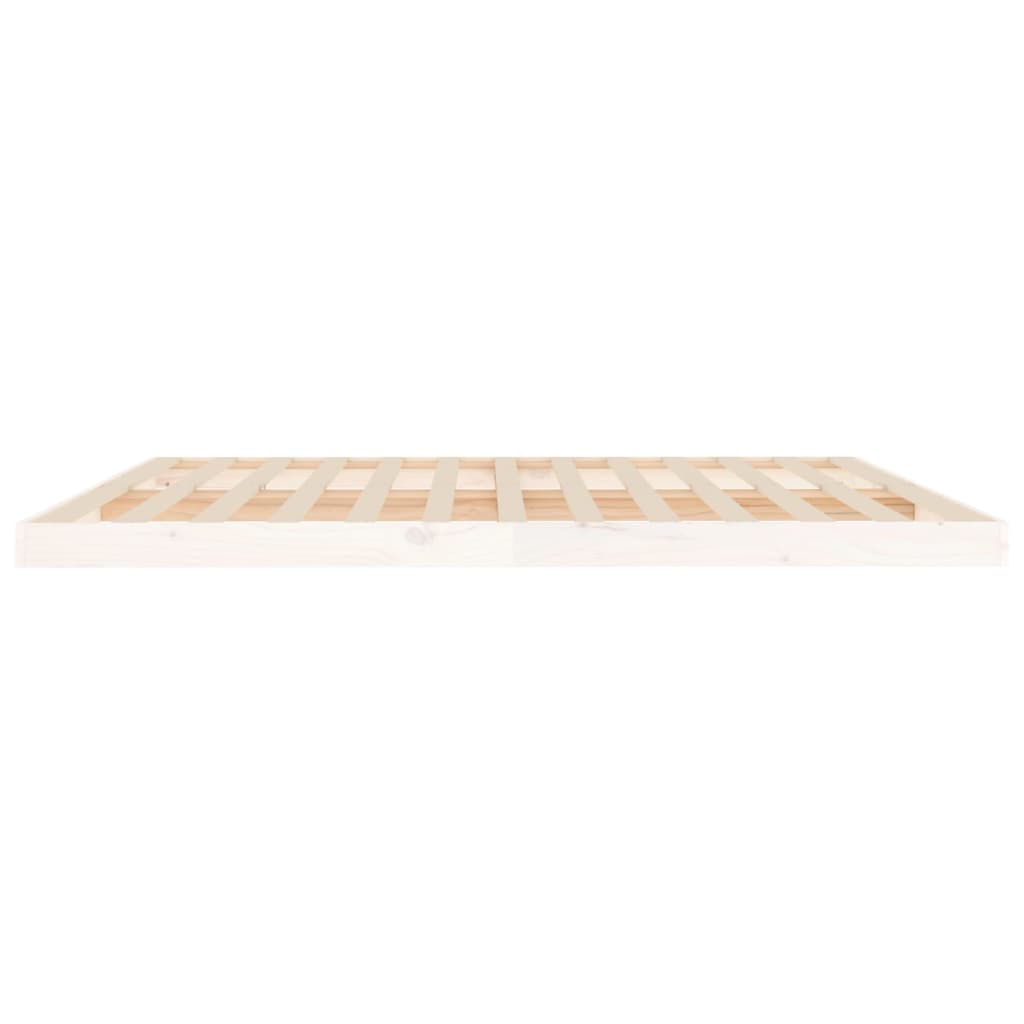 Cadre de lit sans matelas blanc 200x200 cm bois massif de pin