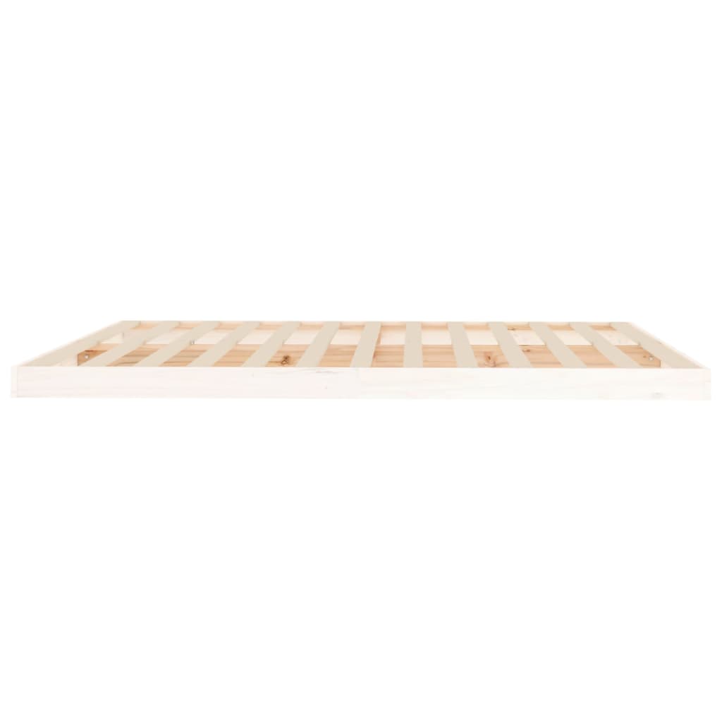 Cadre de lit sans matelas blanc 180x200 cm bois massif de pin