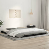 Cadre de lit sans matelas noir 180x200 cm bois massif de pin