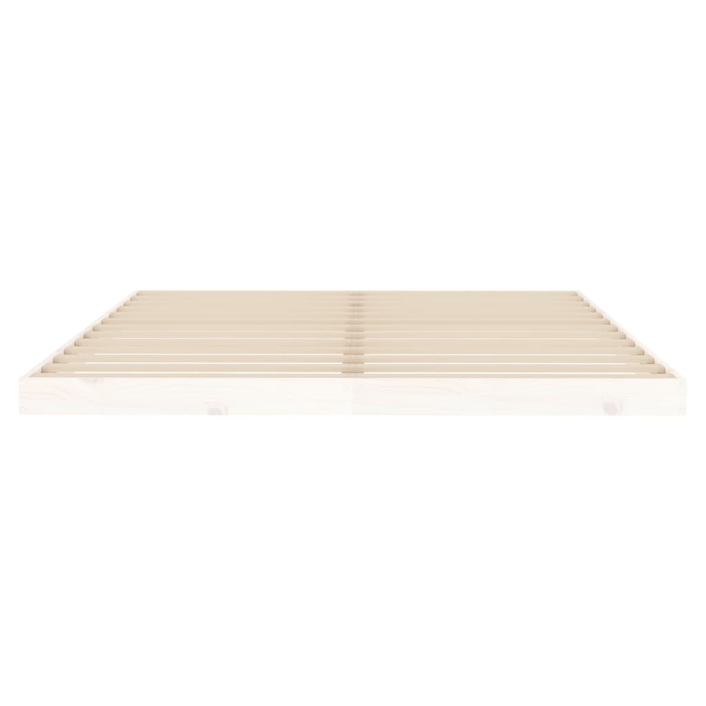 Cadre de lit sans matelas blanc 160x200 cm bois de pin massif