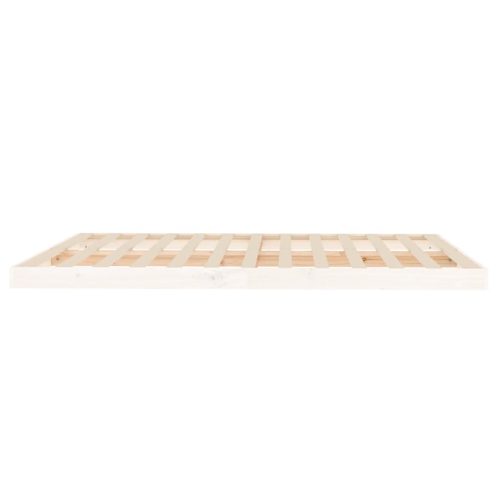 Cadre de lit sans matelas blanc 160x200 cm bois de pin massif