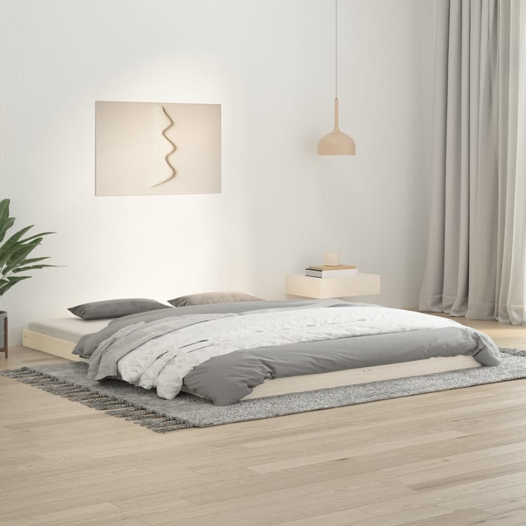 Bed frame without mattress white 160x200 cm solid pine wood