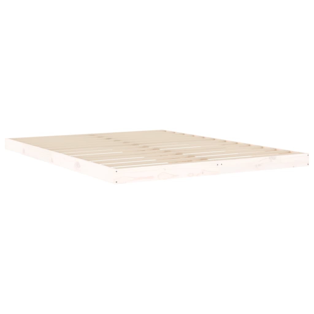 Cadre de lit sans matelas blanc 150x200 cm bois de pin massif