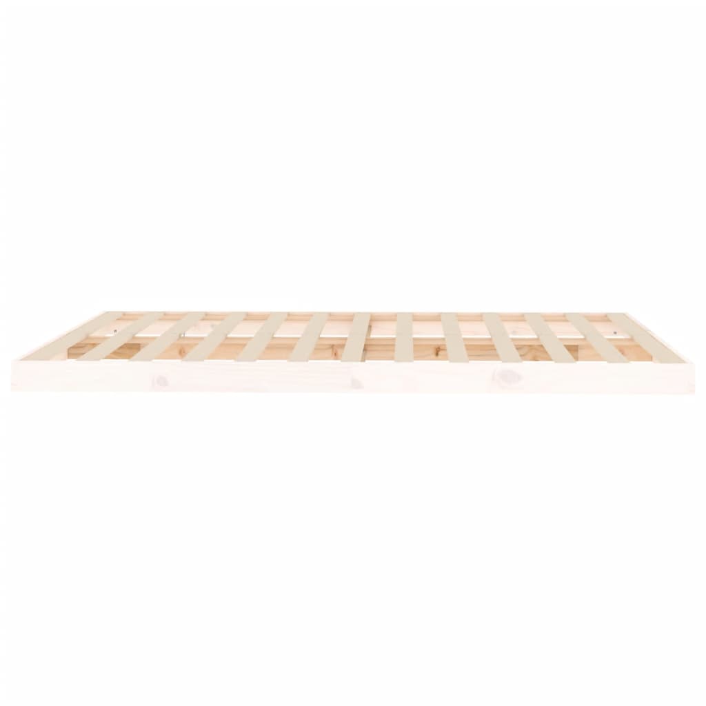 Cadre de lit sans matelas blanc 150x200 cm bois de pin massif