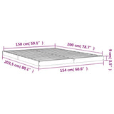 Bettgestell ohne weiße Matratze 150x200 cm aus massivem Kiefernholz