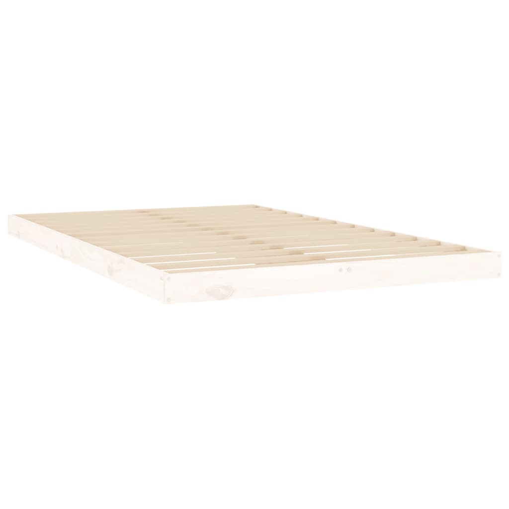 Cadre de lit sans matelas blanc 120x200 cm bois de pin massif