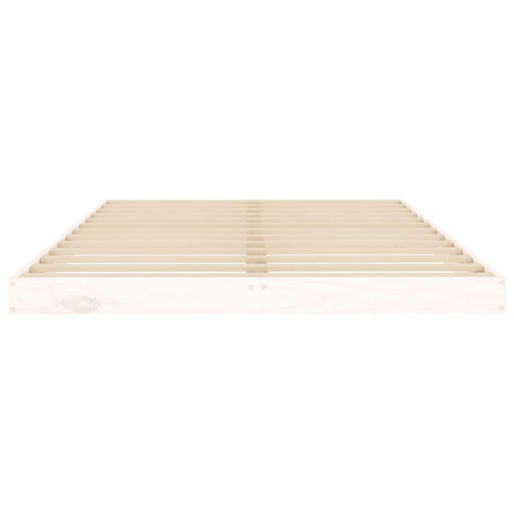 Cadre de lit sans matelas blanc 120x200 cm bois de pin massif