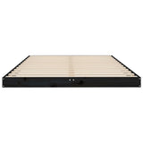 Cadre de lit sans matelas noir 120x200 cm bois de pin massif