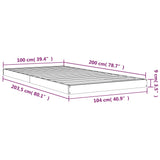 Cadre de lit sans matelas 100x200 cm bois massif de pin