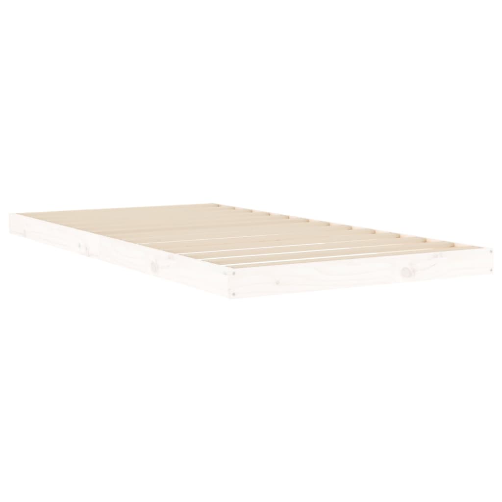 Cadre de lit sans matelas blanc 100x200 cm bois de pin massif