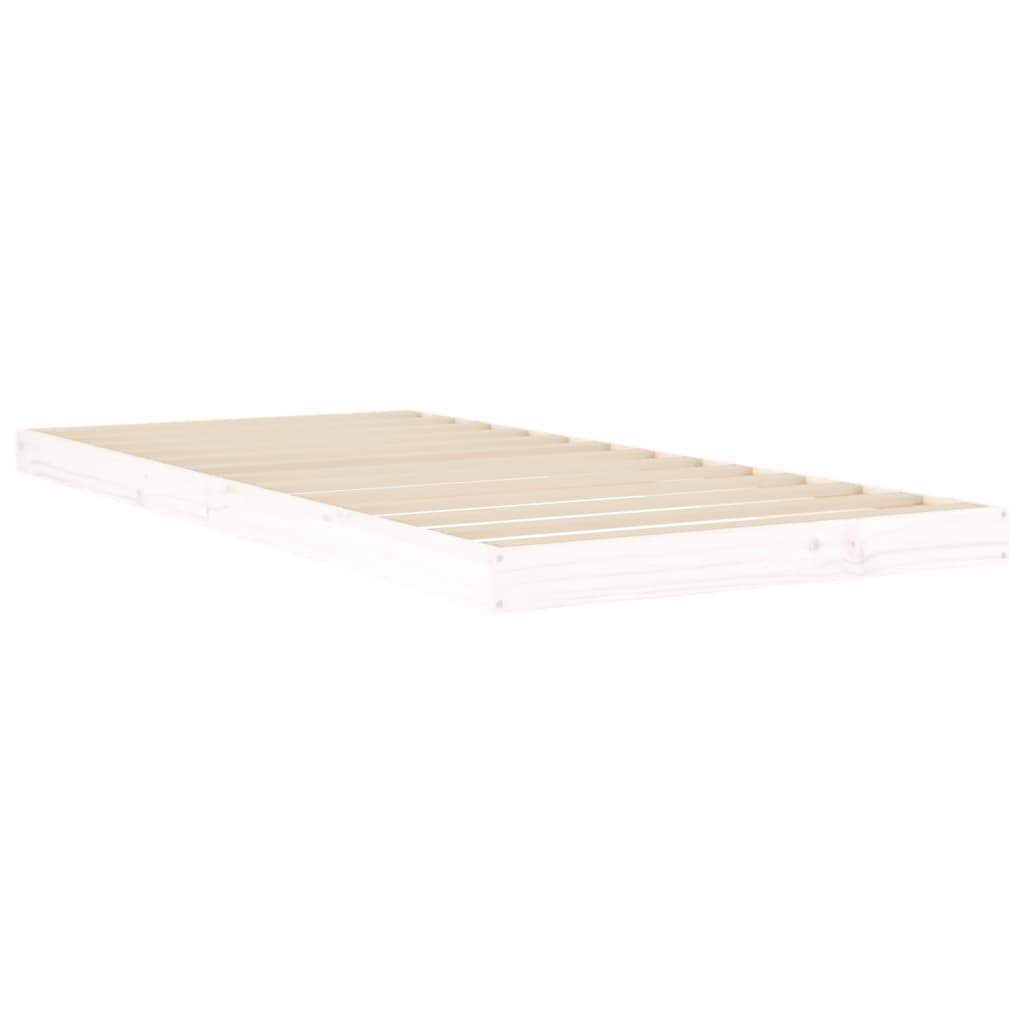 Cadre de lit sans matelas blanc 90x200 cm bois de pin massif