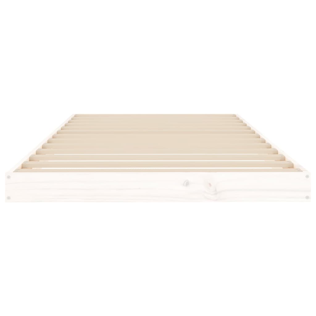 Cadre de lit sans matelas blanc 90x200 cm bois de pin massif