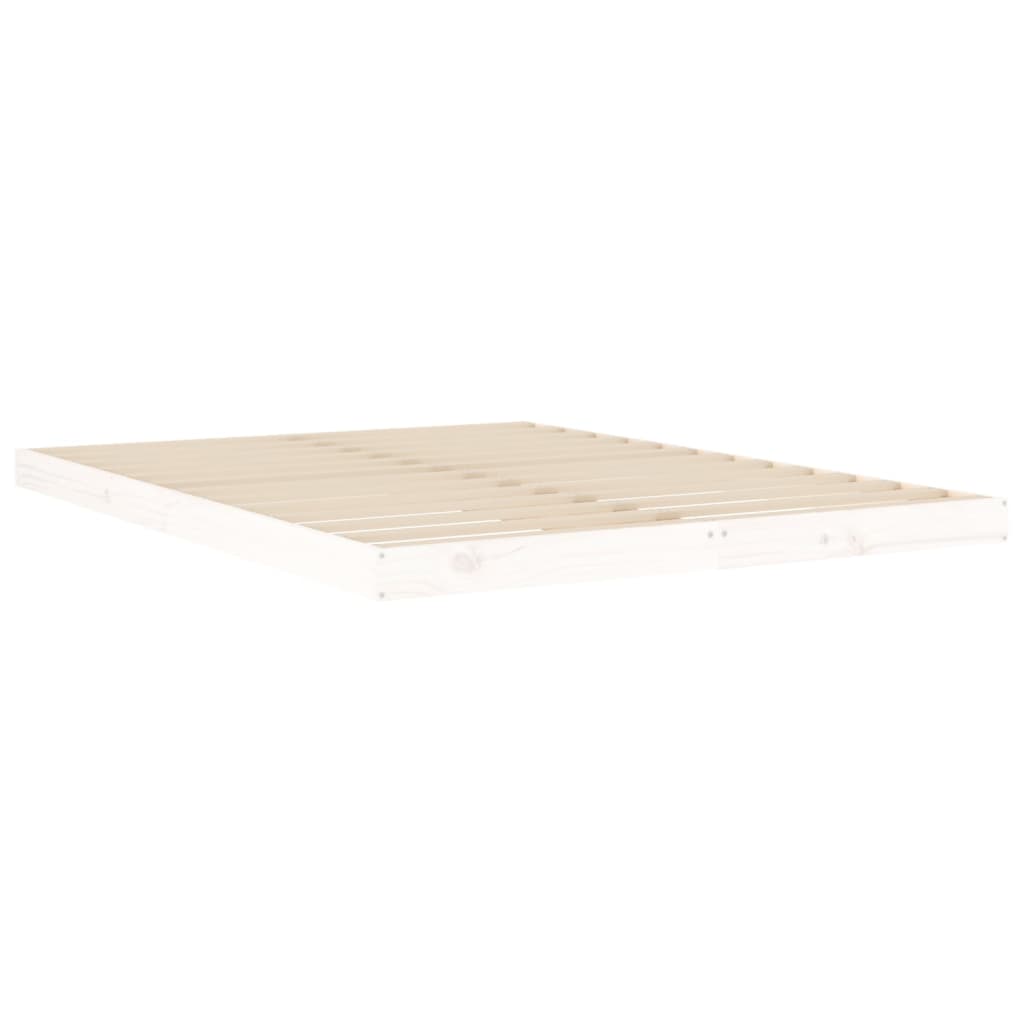 Cadre de lit sans matelas blanc 140x190 cm bois de pin massif