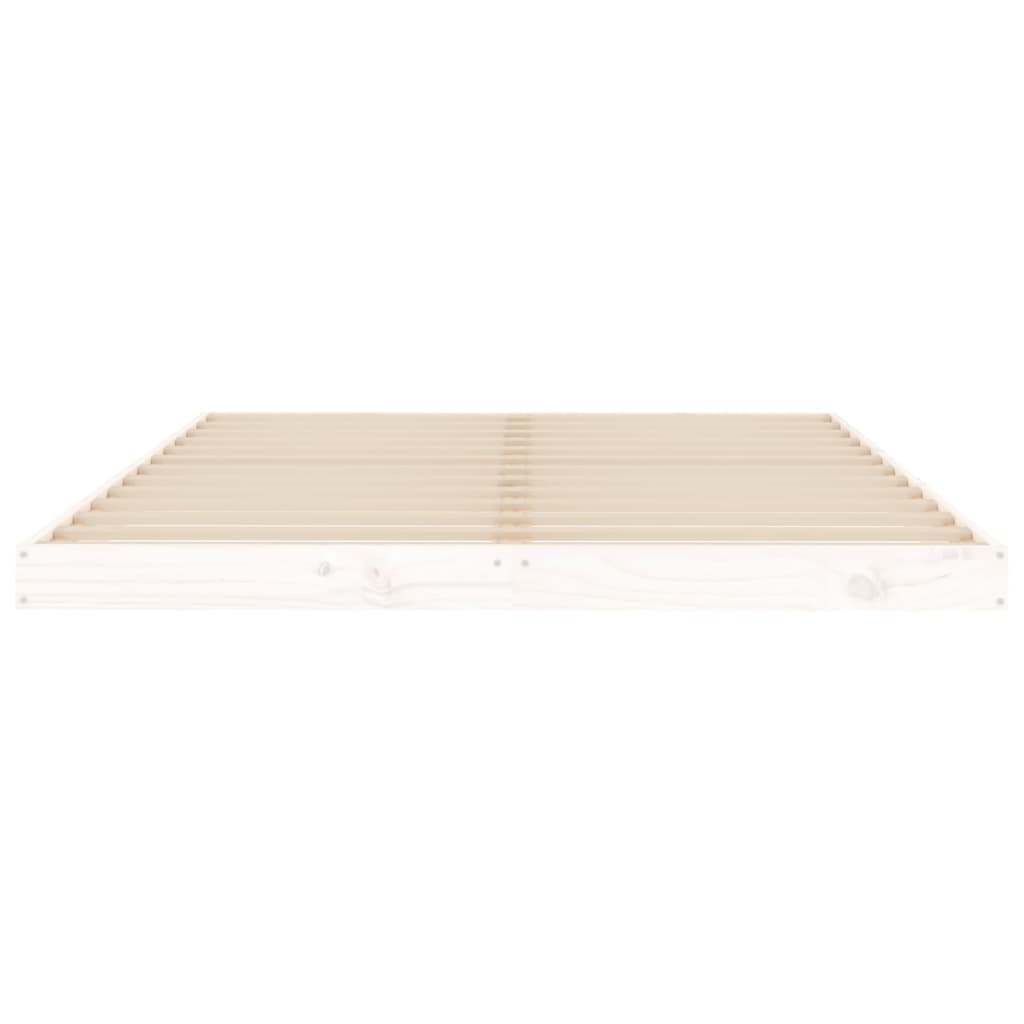 Cadre de lit sans matelas blanc 135x190 cm bois de pin massif