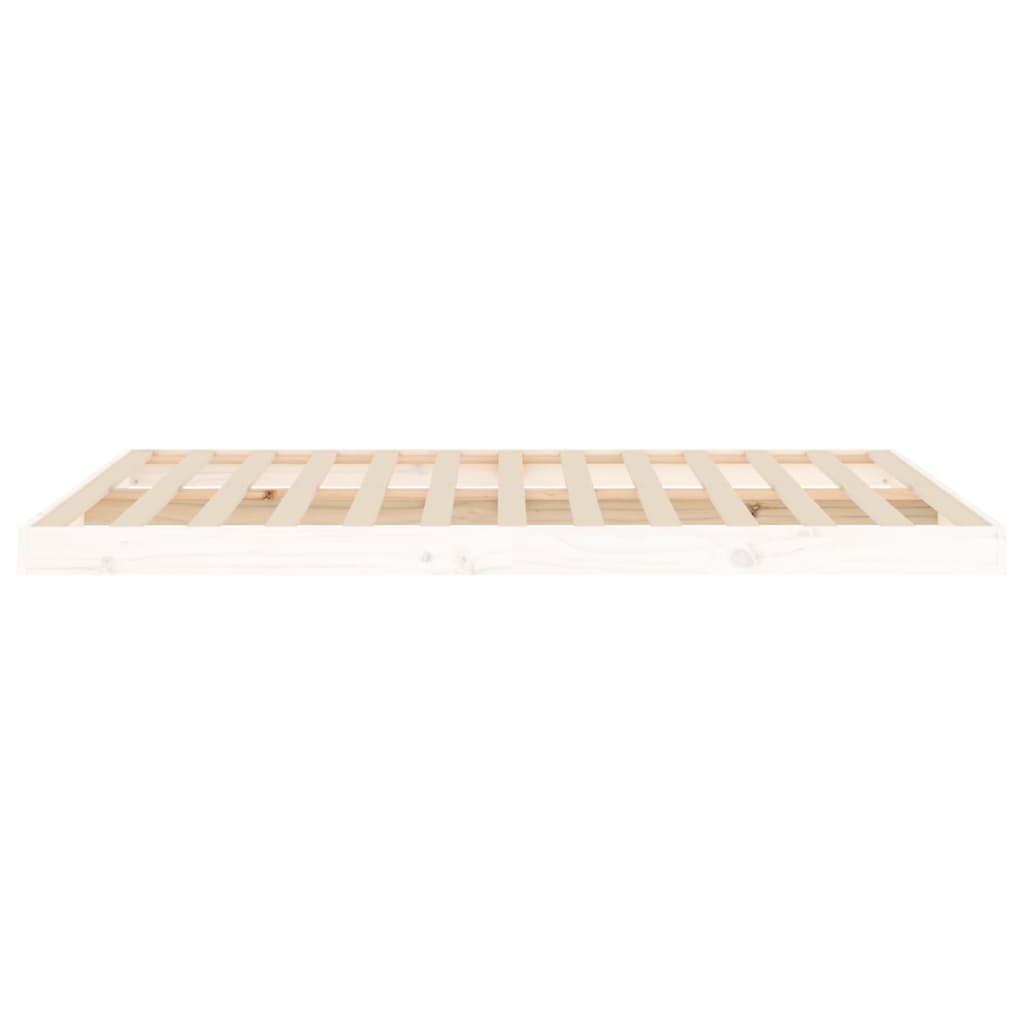 Cadre de lit sans matelas blanc 135x190 cm bois de pin massif