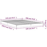 Cadre de lit sans matelas blanc 135x190 cm bois de pin massif