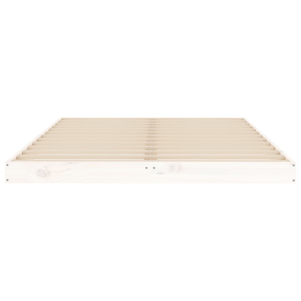 Cadre de lit sans matelas blanc 120x190 cm bois de pin massif