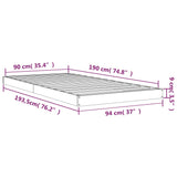 Cadre de lit sans matelas 90x190 cm bois de pin massif