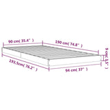 Cadre de lit sans matelas blanc 90x190 cm bois de pin massif