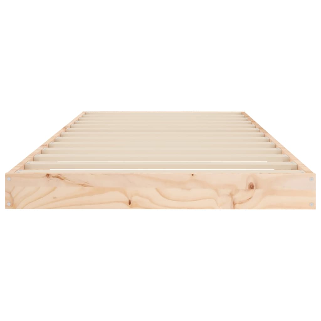 Bed frame without mattress 75x190 cm solid pine wood