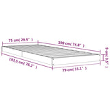 Bed frame without mattress 75x190 cm solid pine wood