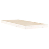 Bed frame without white mattress 75x190 cm solid pine wood