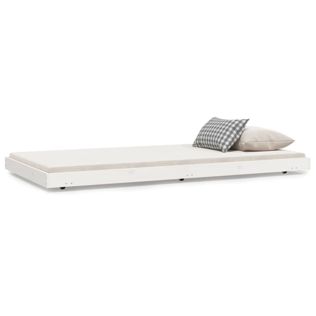 Cadre de lit sans matelas blanc 100x200 cm bois de pin massif