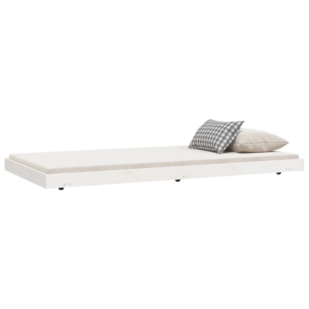 Cadre de lit sans matelas blanc 100x200 cm bois de pin massif