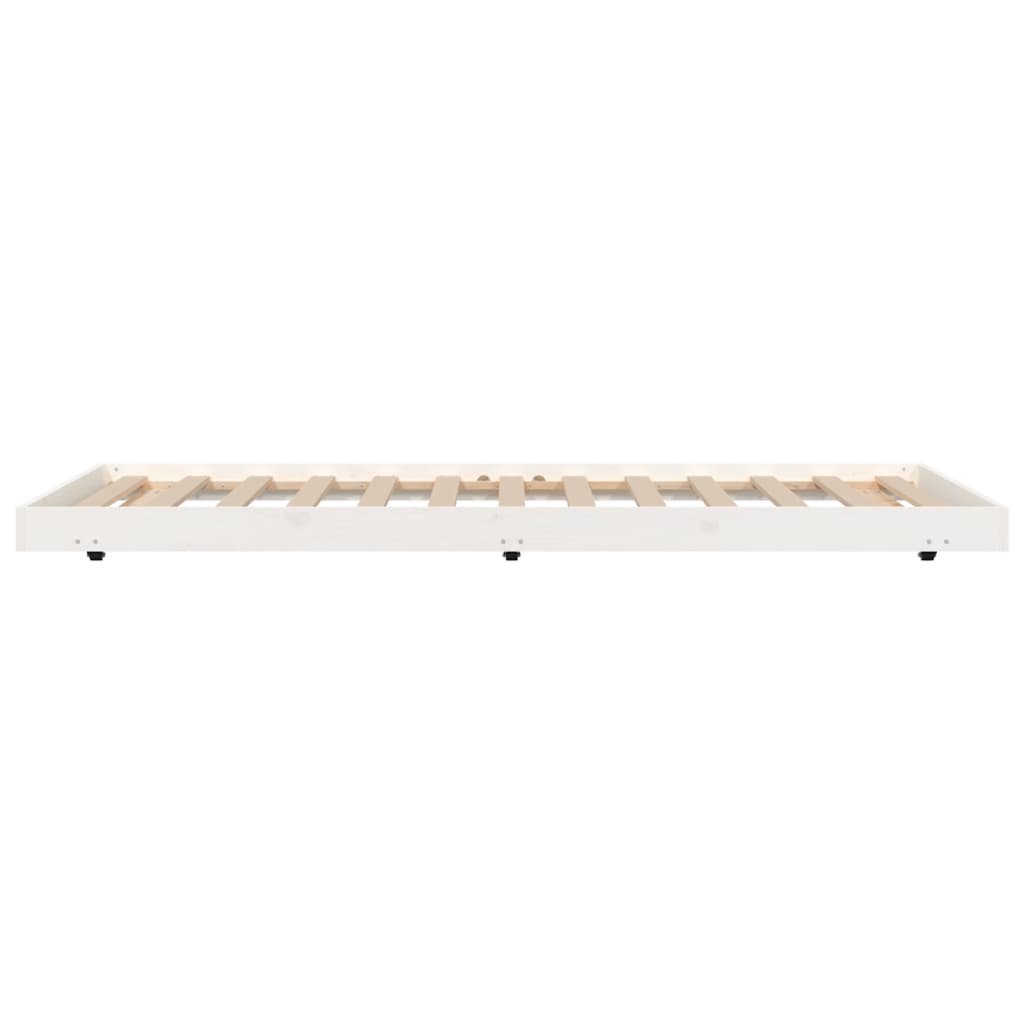 Cadre de lit sans matelas blanc 100x200 cm bois de pin massif