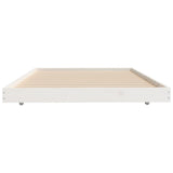 Bed frame without mattress white 100x200 cm solid pine wood