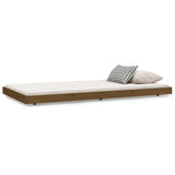 Cadre de lit sans matelas marron miel 100x200cm bois pin massif