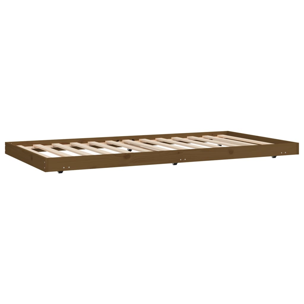 Cadre de lit sans matelas marron miel 100x200cm bois pin massif