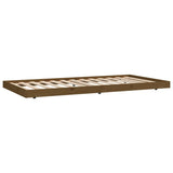 Cadre de lit sans matelas marron miel 100x200cm bois pin massif