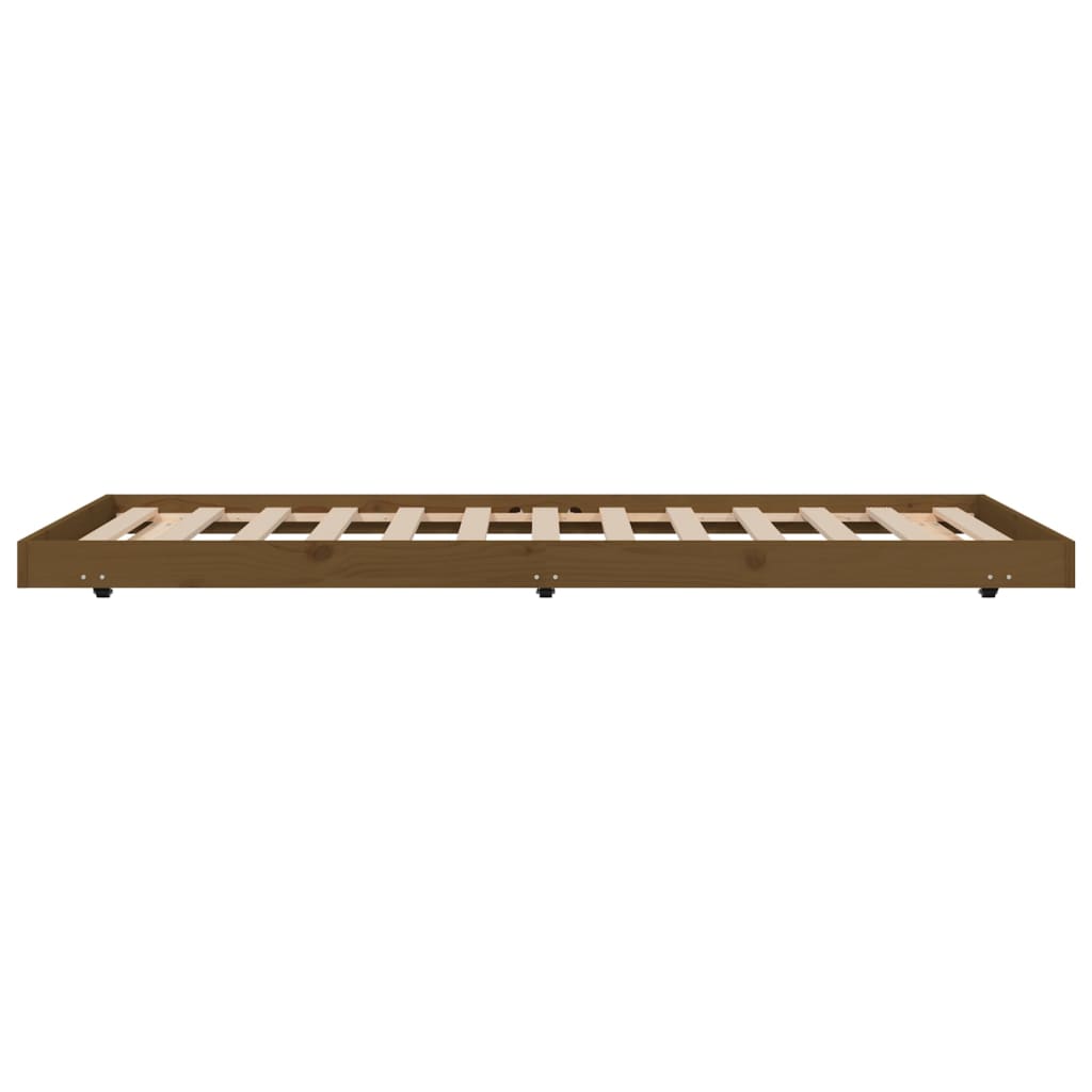 Cadre de lit sans matelas marron miel 100x200cm bois pin massif