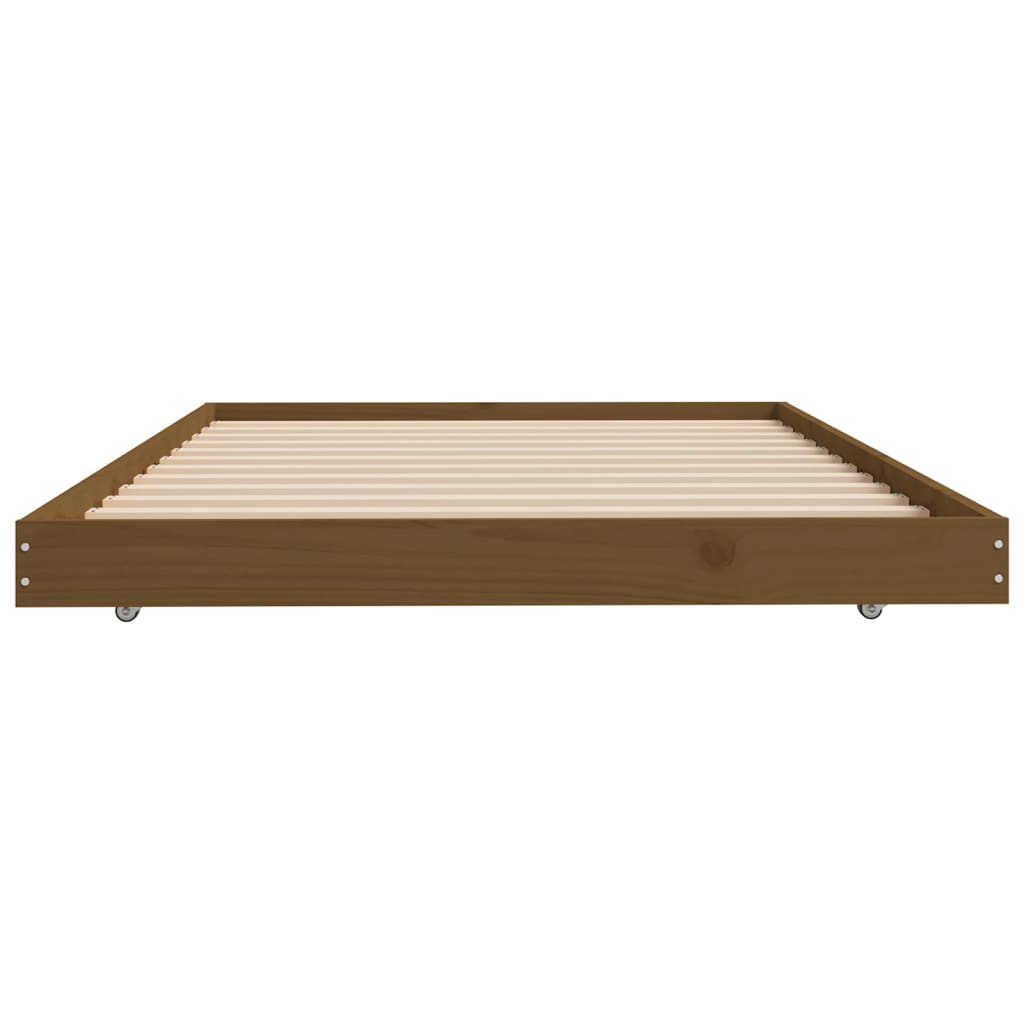 Cadre de lit sans matelas marron miel 100x200cm bois pin massif