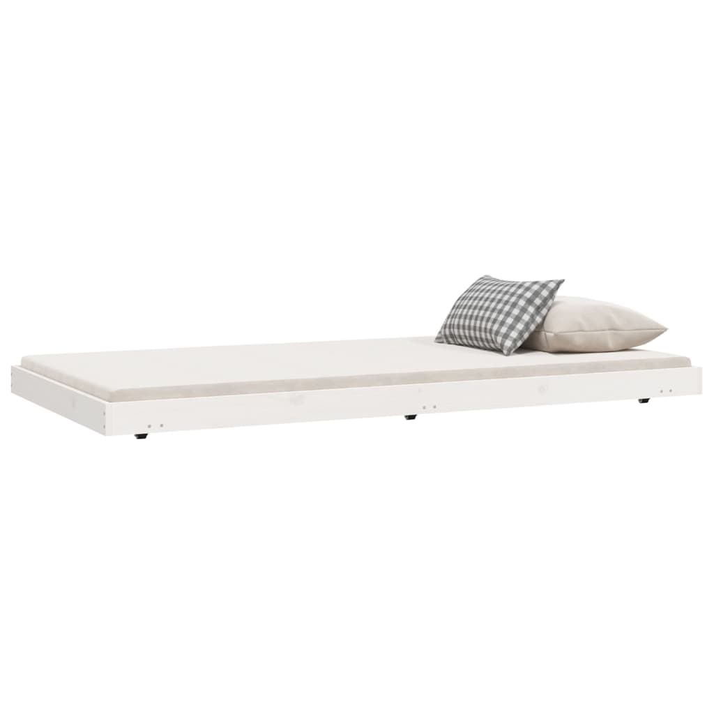 Cadre de lit sans matelas blanc 90x200 cm bois de pin massif