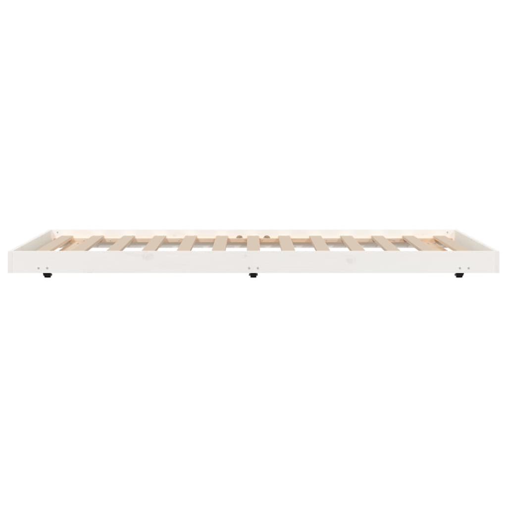 Cadre de lit sans matelas blanc 90x200 cm bois de pin massif