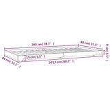 Bettgestell ohne weiße Matratze 80x200 cm aus massivem Kiefernholz