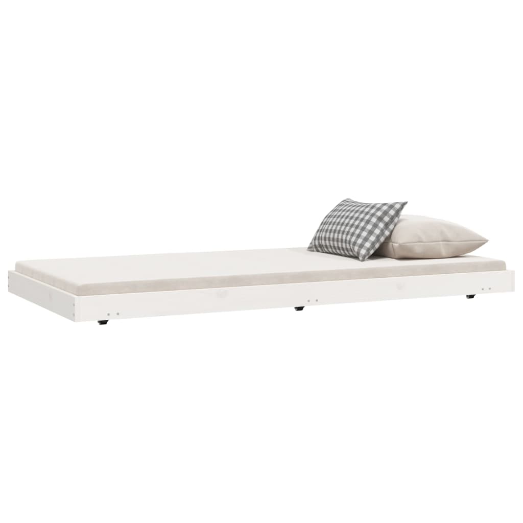 Cadre de lit sans matelas blanc 90x190 cm bois de pin massif