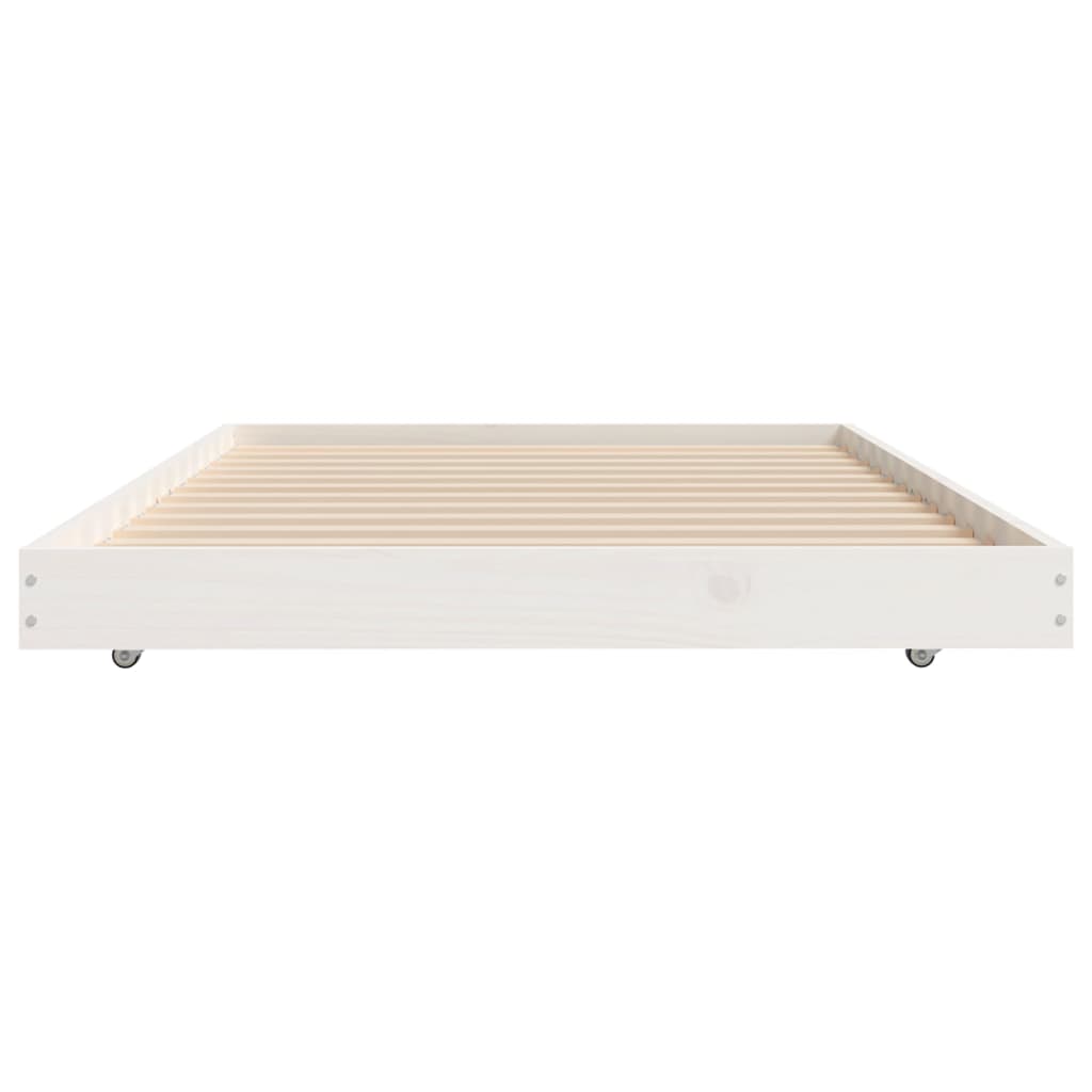 Bed frame without white mattress 75x190 cm solid pine wood