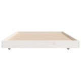 Bed frame without white mattress 75x190 cm solid pine wood