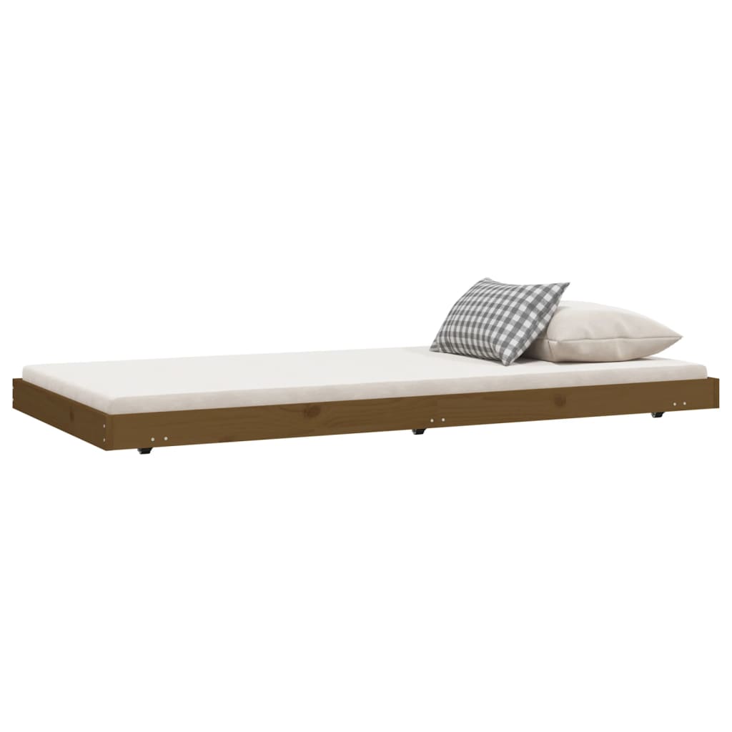 Bed frame without mattress honey brown 75x190 cm solid pine wood