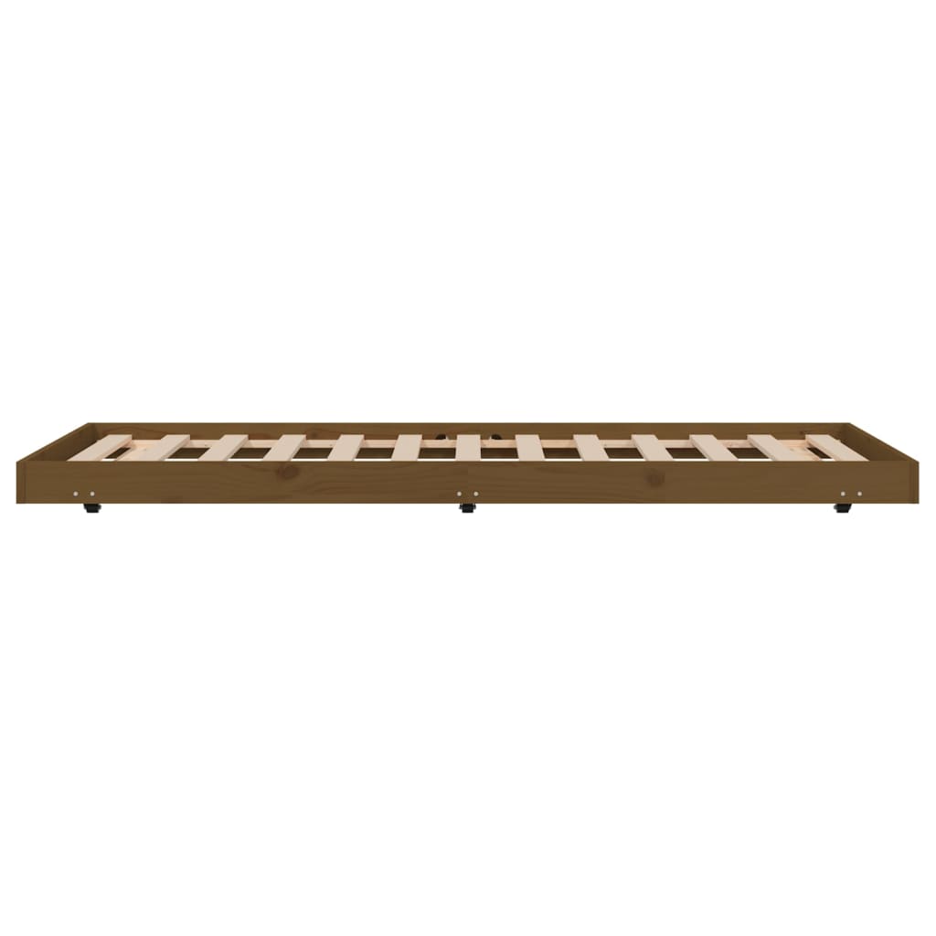 Cadre de lit sans matelas marron miel 75x190 cm bois pin massif