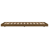 Cadre de lit sans matelas marron miel 75x190 cm bois pin massif