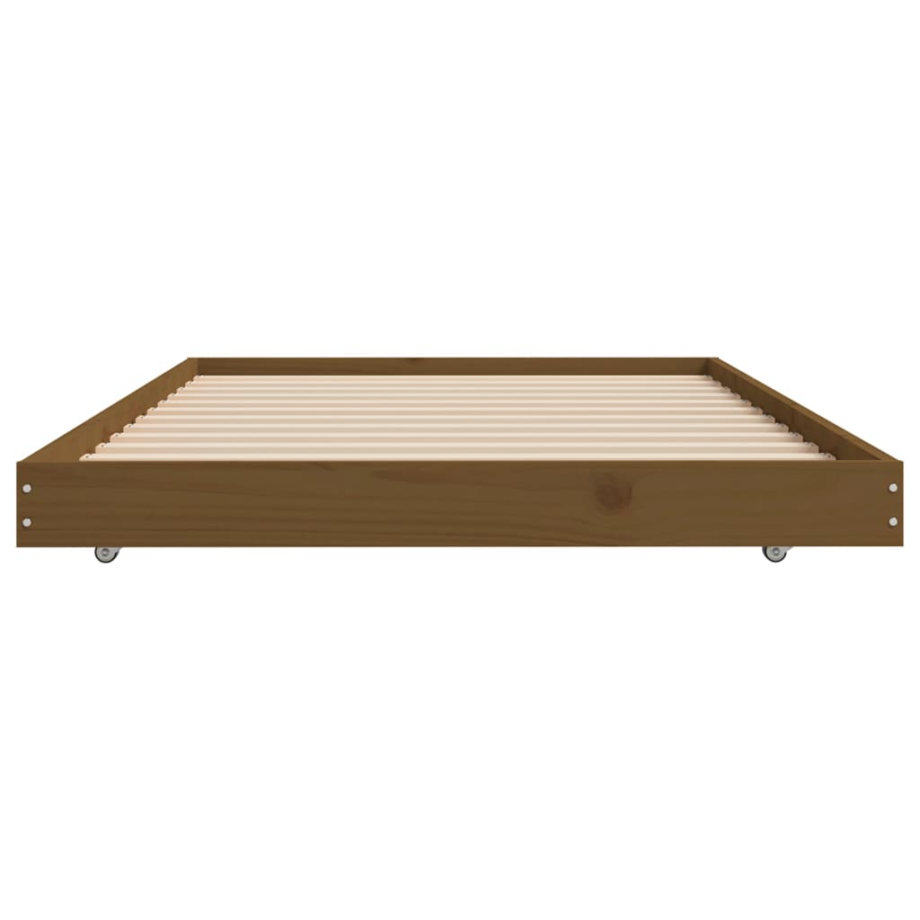 Bed frame without mattress honey brown 75x190 cm solid pine wood